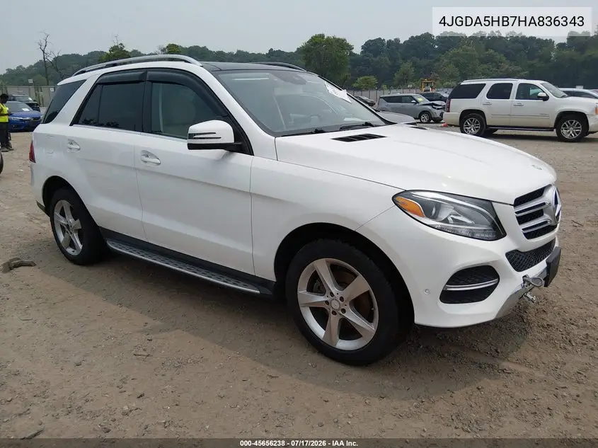 2017 Mercedes-Benz Gle 350 4Matic VIN: 4JGDA5HB7HA836343 Lot: 45656238