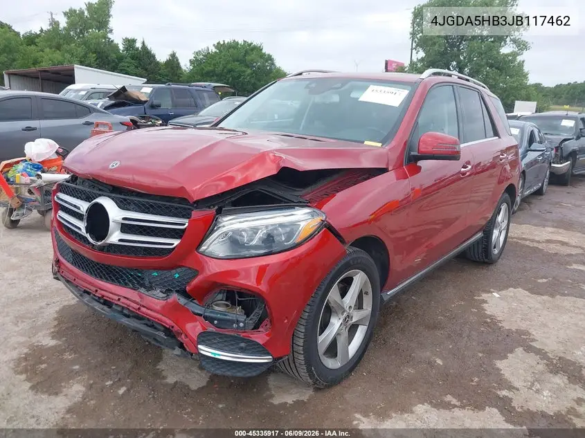 2018 Mercedes-Benz Gle 350 4Matic VIN: 4JGDA5HB3JB117462 Lot: 45335917