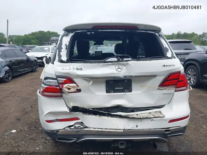 2018 Mercedes-Benz Gle 350 4Matic VIN: 4JGDA5HB9JB010481 Lot: 45367432