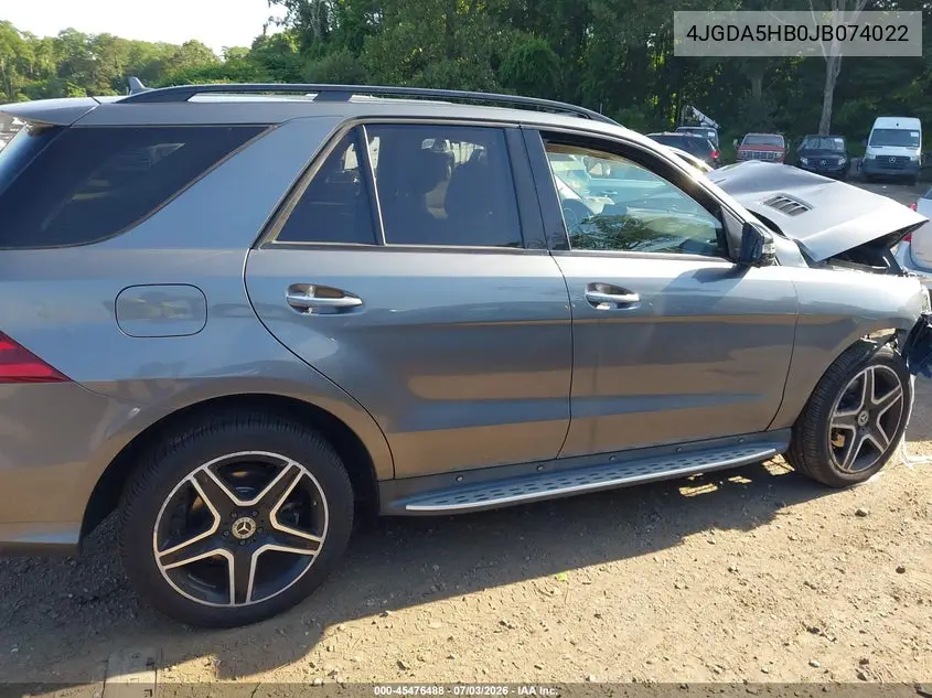 2018 Mercedes-Benz Gle 350 4Matic VIN: 4JGDA5HB0JB074022 Lot: 45476488