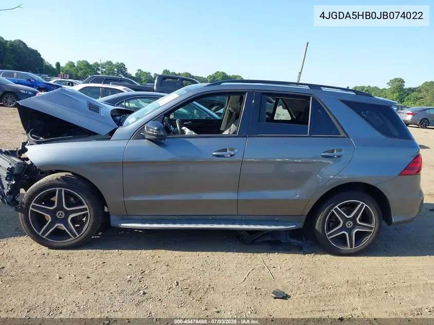 2018 Mercedes-Benz Gle 350 4Matic VIN: 4JGDA5HB0JB074022 Lot: 45476488