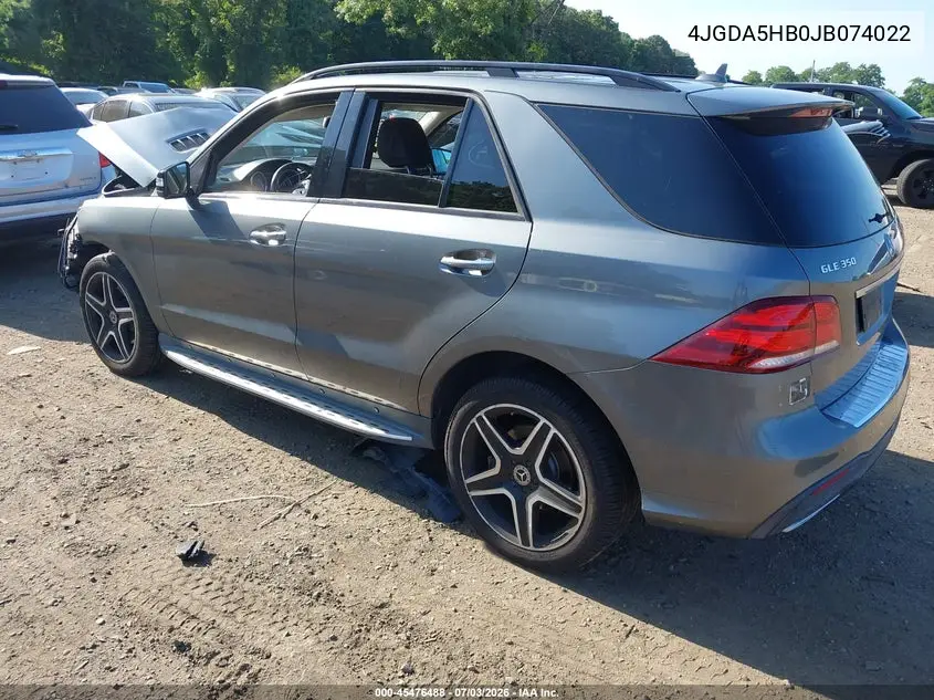 2018 Mercedes-Benz Gle 350 4Matic VIN: 4JGDA5HB0JB074022 Lot: 45476488