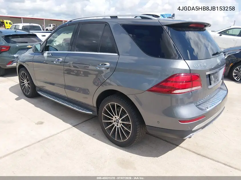 2018 Mercedes-Benz Gle 350 4Matic VIN: 4JGDA5HB8JB153258 Lot: 45531378