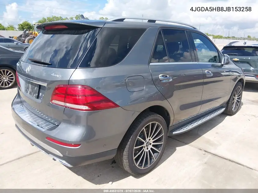 2018 Mercedes-Benz Gle 350 4Matic VIN: 4JGDA5HB8JB153258 Lot: 45531378