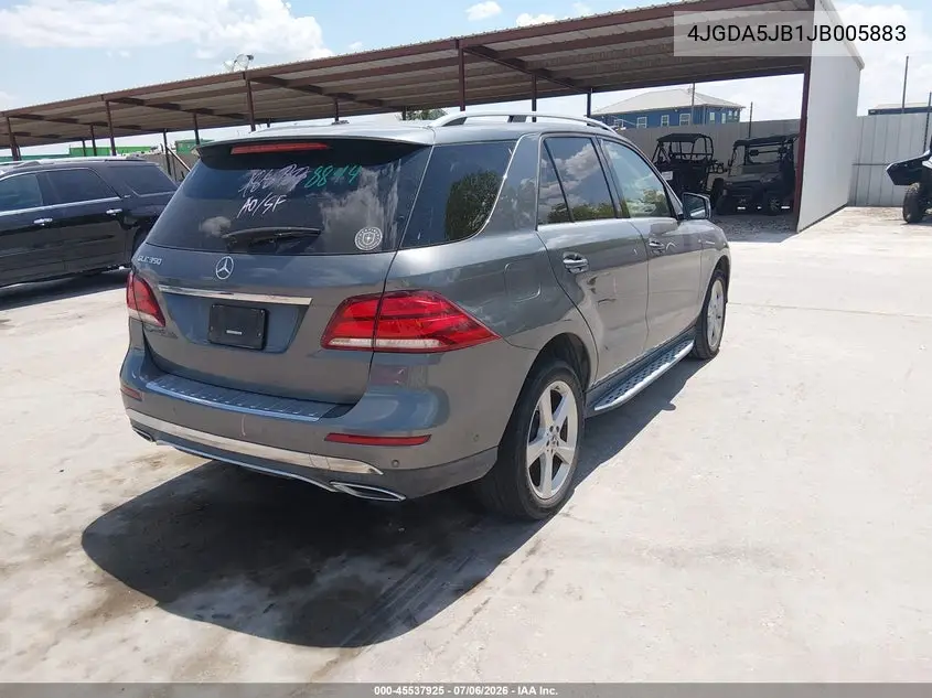 2018 Mercedes-Benz Gle 350 VIN: 4JGDA5JB1JB005883 Lot: 45537925