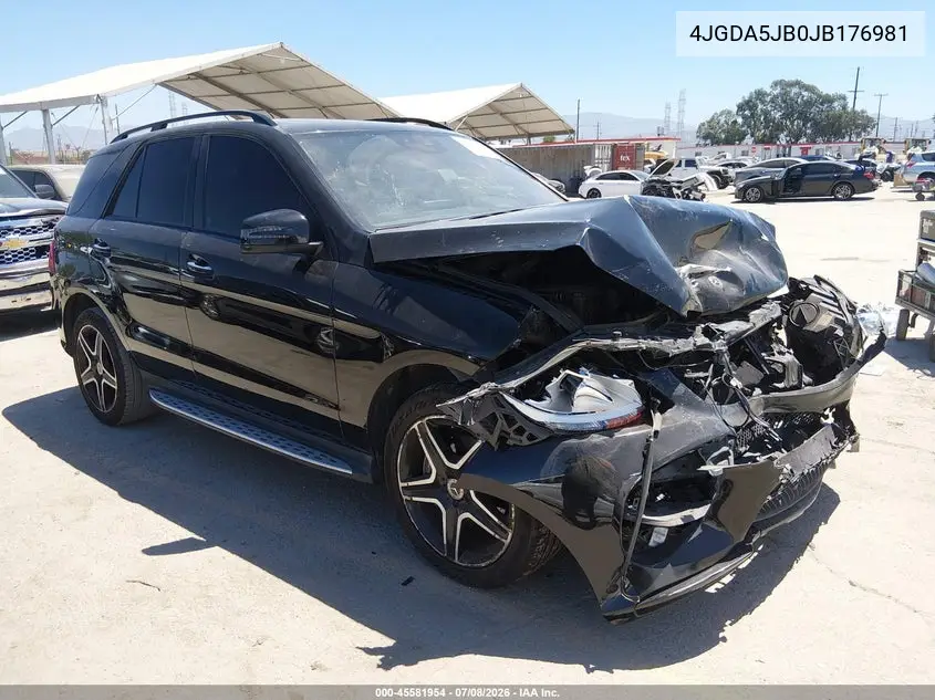 2018 Mercedes-Benz Gle 350 VIN: 4JGDA5JB0JB176981 Lot: 45581954
