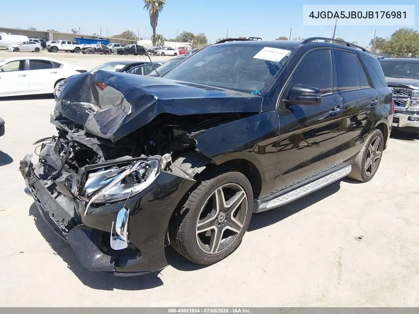 2018 Mercedes-Benz Gle 350 VIN: 4JGDA5JB0JB176981 Lot: 45581954