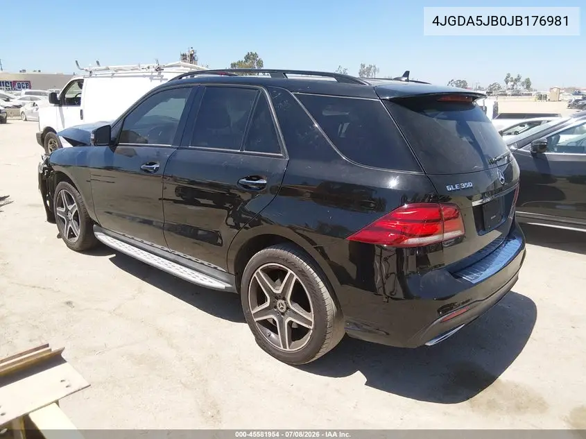 2018 Mercedes-Benz Gle 350 VIN: 4JGDA5JB0JB176981 Lot: 45581954