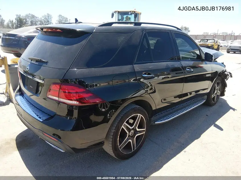 2018 Mercedes-Benz Gle 350 VIN: 4JGDA5JB0JB176981 Lot: 45581954