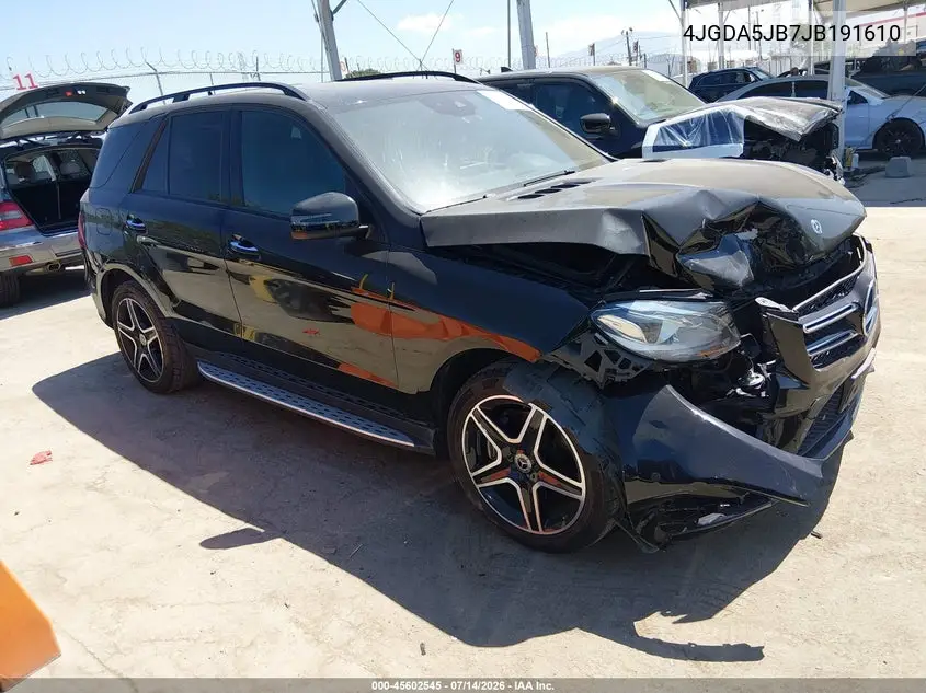 2018 Mercedes-Benz Gle 350 VIN: 4JGDA5JB7JB191610 Lot: 45602545