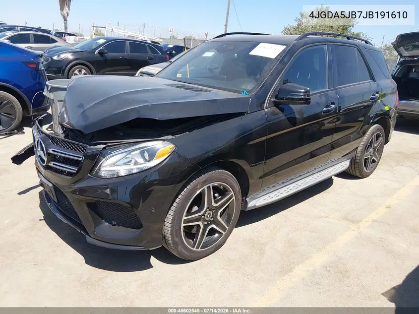 2018 Mercedes-Benz Gle 350 VIN: 4JGDA5JB7JB191610 Lot: 45602545