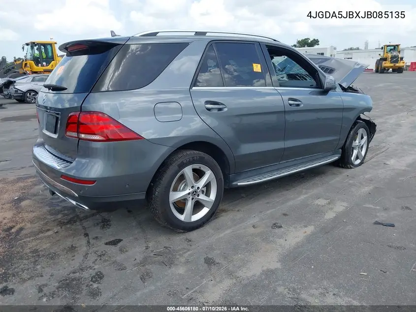 2018 Mercedes-Benz Gle 350 VIN: 4JGDA5JBXJB085135 Lot: 45606180