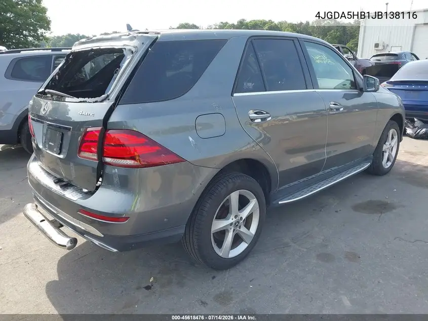 2018 Mercedes-Benz Gle 350 4Matic VIN: 4JGDA5HB1JB138116 Lot: 45618476