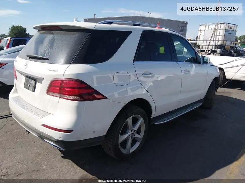 2018 Mercedes-Benz Gle 350 4Matic VIN: 4JGDA5HB3JB137257 Lot: 45660820