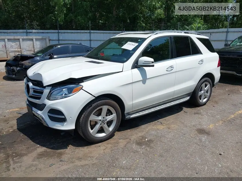 2019 Mercedes-Benz Gle 400 4Matic VIN: 4JGDA5GB2KB214543 Lot: 45557049