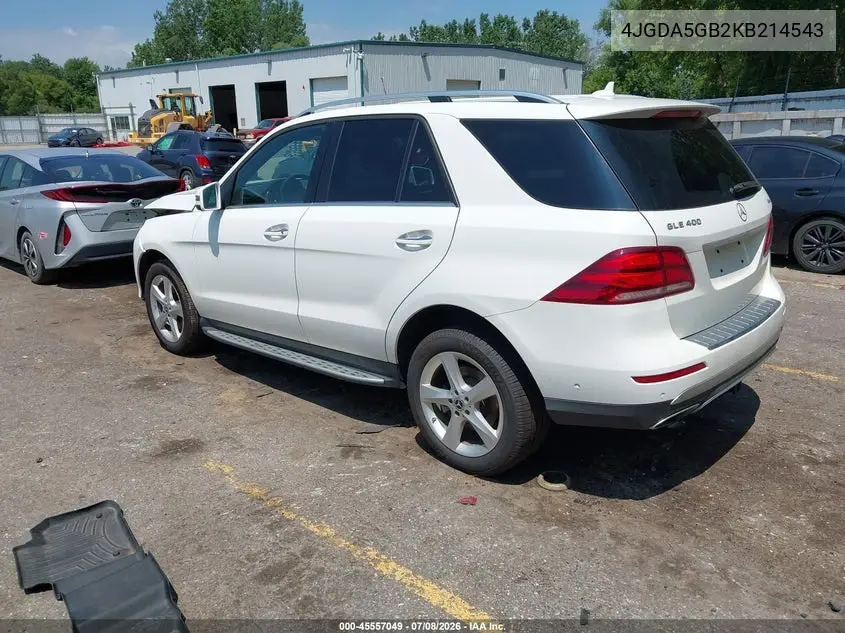 2019 Mercedes-Benz Gle 400 4Matic VIN: 4JGDA5GB2KB214543 Lot: 45557049