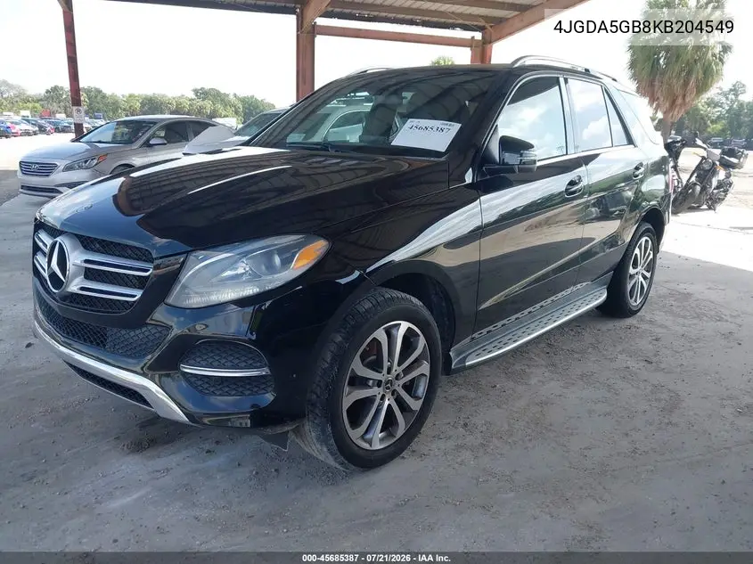 2019 Mercedes-Benz Gle 400 4Matic VIN: 4JGDA5GB8KB204549 Lot: 45685387
