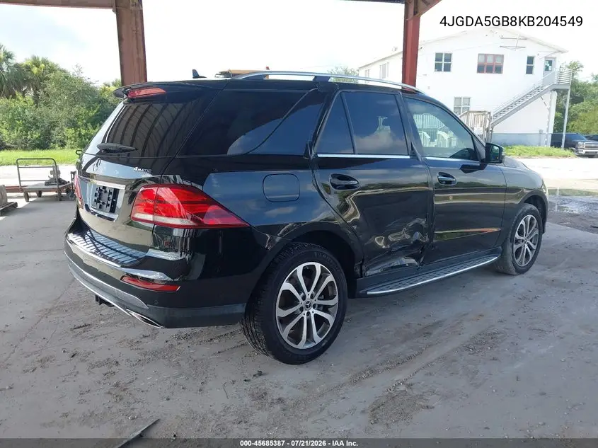 2019 Mercedes-Benz Gle 400 4Matic VIN: 4JGDA5GB8KB204549 Lot: 45685387
