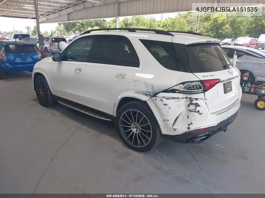 2020 Mercedes-Benz Gle 350 VIN: 4JGFB4JB5LA151535 Lot: 45582013