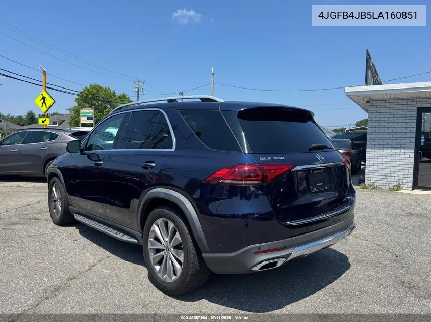 2020 Mercedes-Benz Gle 350 VIN: 4JGFB4JB5LA160851 Lot: 60841366