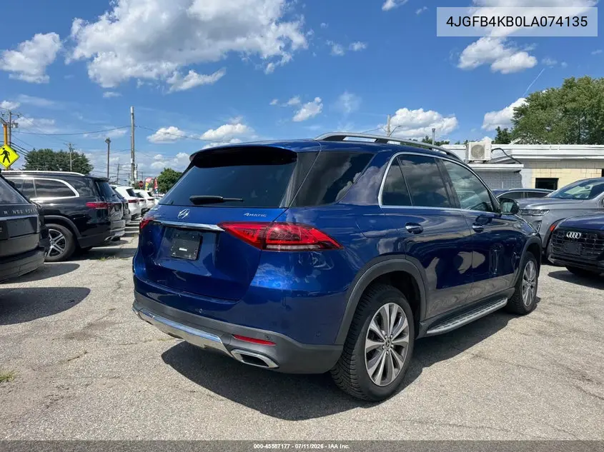 2020 Mercedes-Benz Gle 350 4Matic VIN: 4JGFB4KB0LA074135 Lot: 61219546