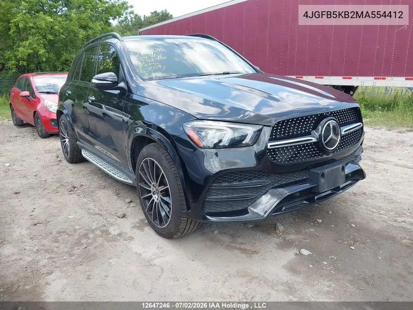 2021 Mercedes-Benz Gle 450 4Matic VIN: 4JGFB5KB2MA554412 Lot: 12647246