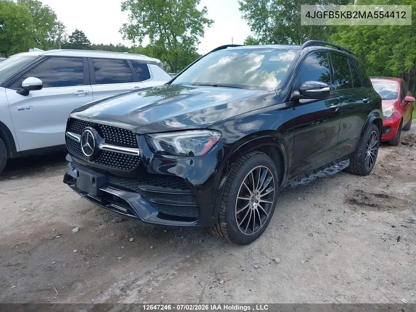 2021 Mercedes-Benz Gle 450 4Matic VIN: 4JGFB5KB2MA554412 Lot: 12647246