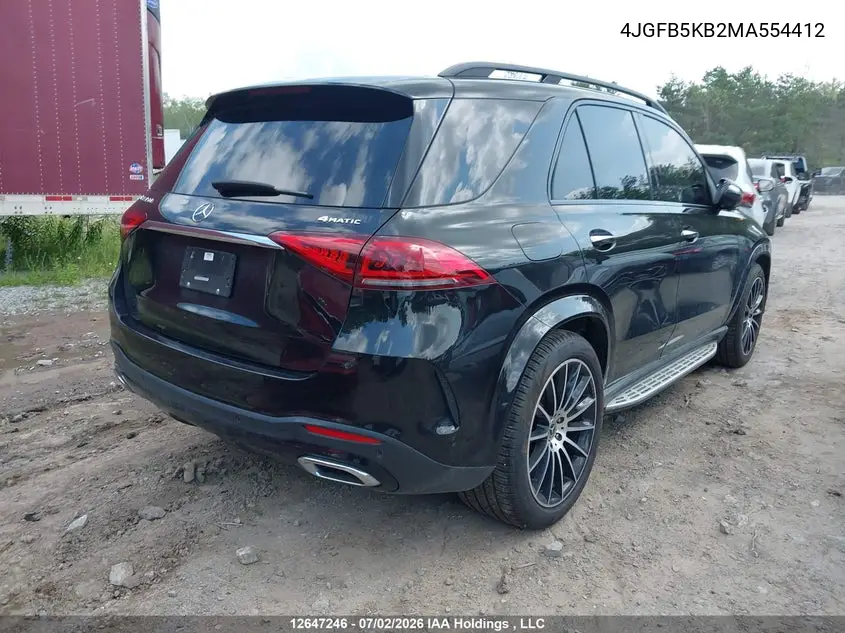2021 Mercedes-Benz Gle 450 4Matic VIN: 4JGFB5KB2MA554412 Lot: 12647246