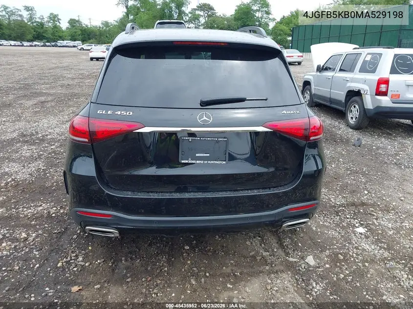 2021 Mercedes-Benz Gle 450 4Matic VIN: 4JGFB5KB0MA529198 Lot: 45435952