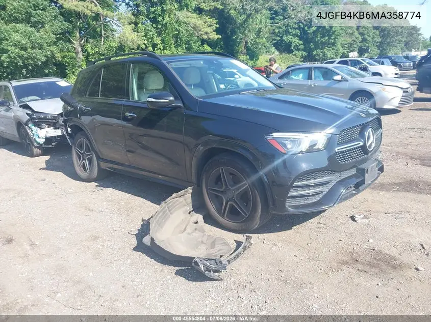 2021 Mercedes-Benz Gle 350 4Matic VIN: 4JGFB4KB6MA358774 Lot: 45554804