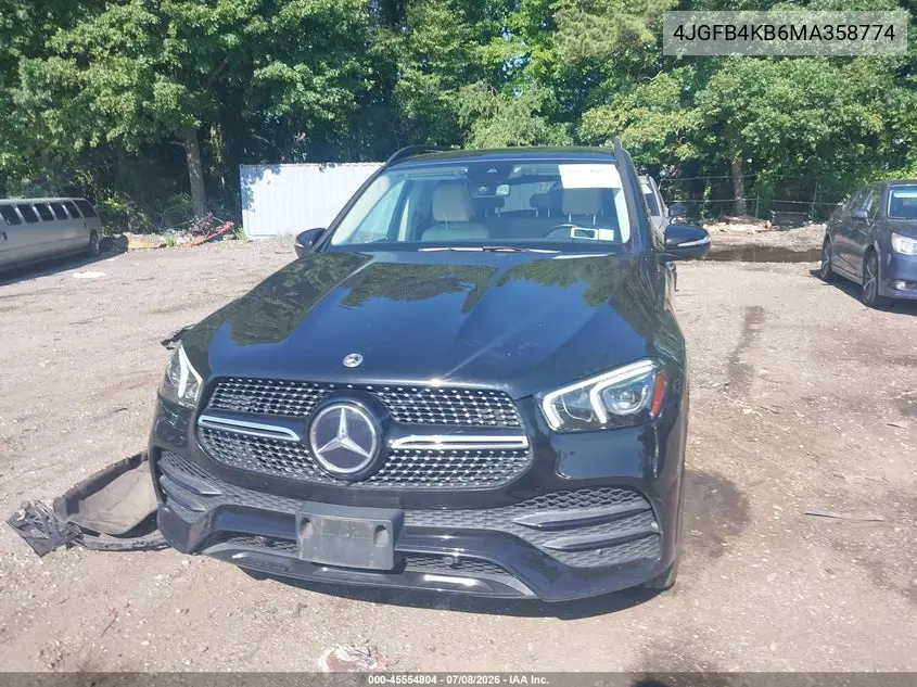 2021 Mercedes-Benz Gle 350 4Matic VIN: 4JGFB4KB6MA358774 Lot: 45554804