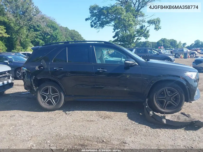2021 Mercedes-Benz Gle 350 4Matic VIN: 4JGFB4KB6MA358774 Lot: 45554804