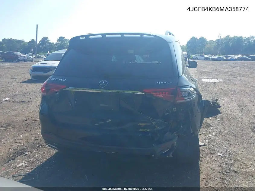 2021 Mercedes-Benz Gle 350 4Matic VIN: 4JGFB4KB6MA358774 Lot: 45554804