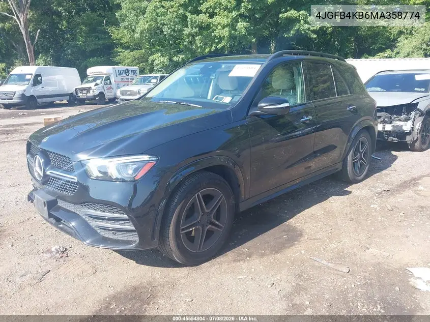 2021 Mercedes-Benz Gle 350 4Matic VIN: 4JGFB4KB6MA358774 Lot: 45554804