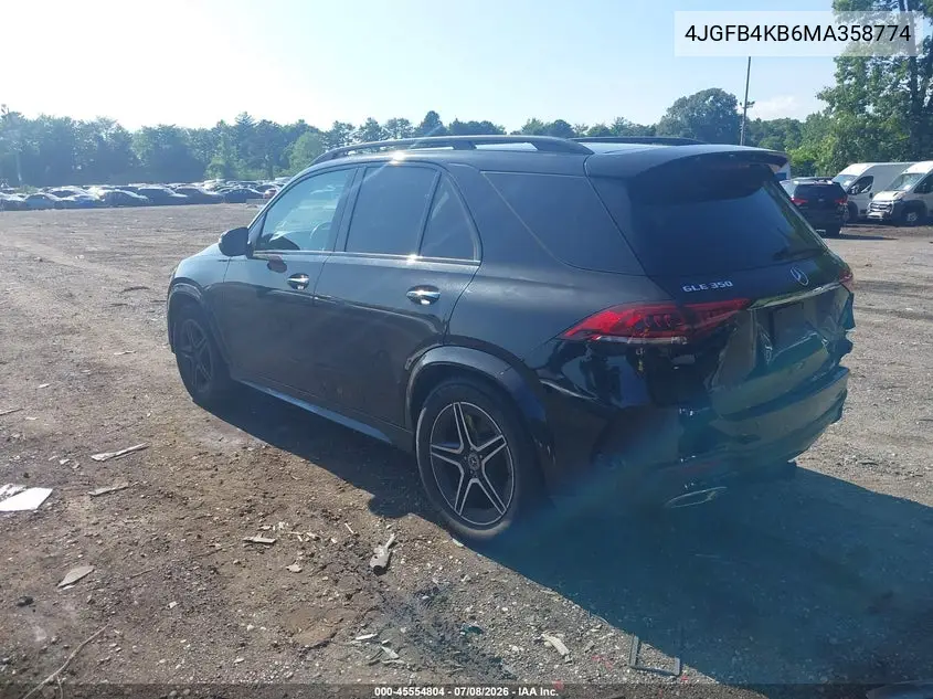 2021 Mercedes-Benz Gle 350 4Matic VIN: 4JGFB4KB6MA358774 Lot: 45554804