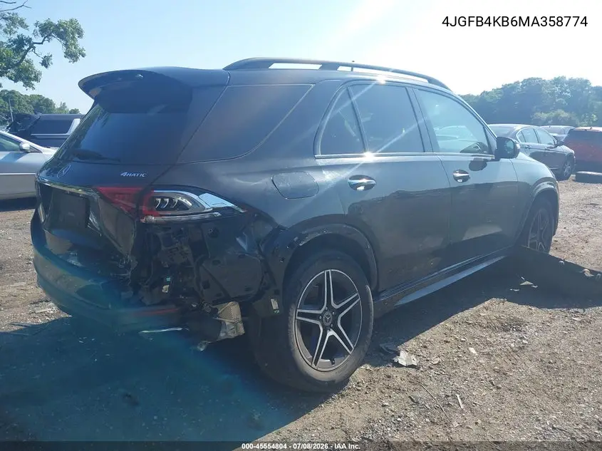 2021 Mercedes-Benz Gle 350 4Matic VIN: 4JGFB4KB6MA358774 Lot: 45554804