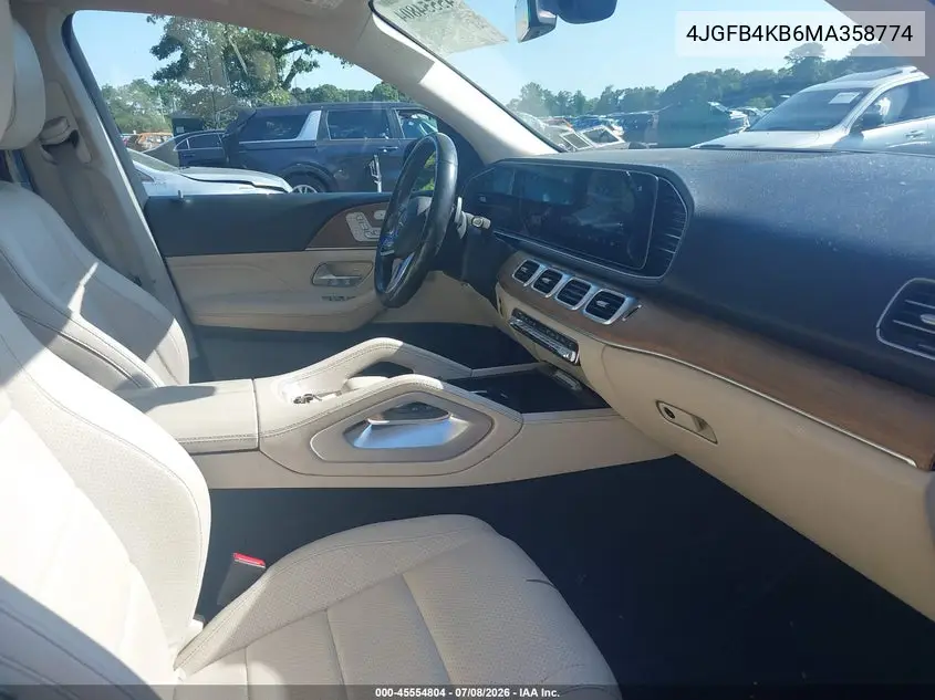 2021 Mercedes-Benz Gle 350 4Matic VIN: 4JGFB4KB6MA358774 Lot: 45554804