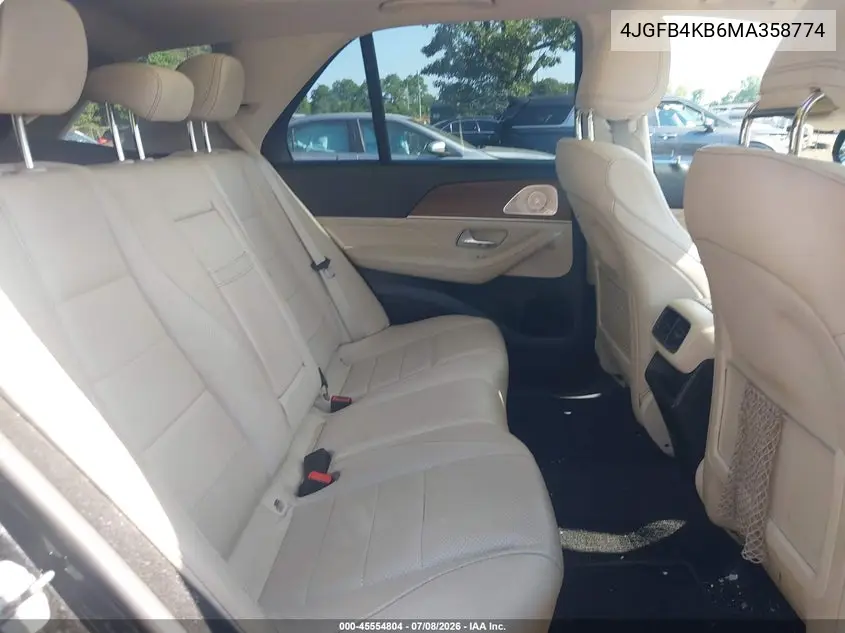 2021 Mercedes-Benz Gle 350 4Matic VIN: 4JGFB4KB6MA358774 Lot: 45554804