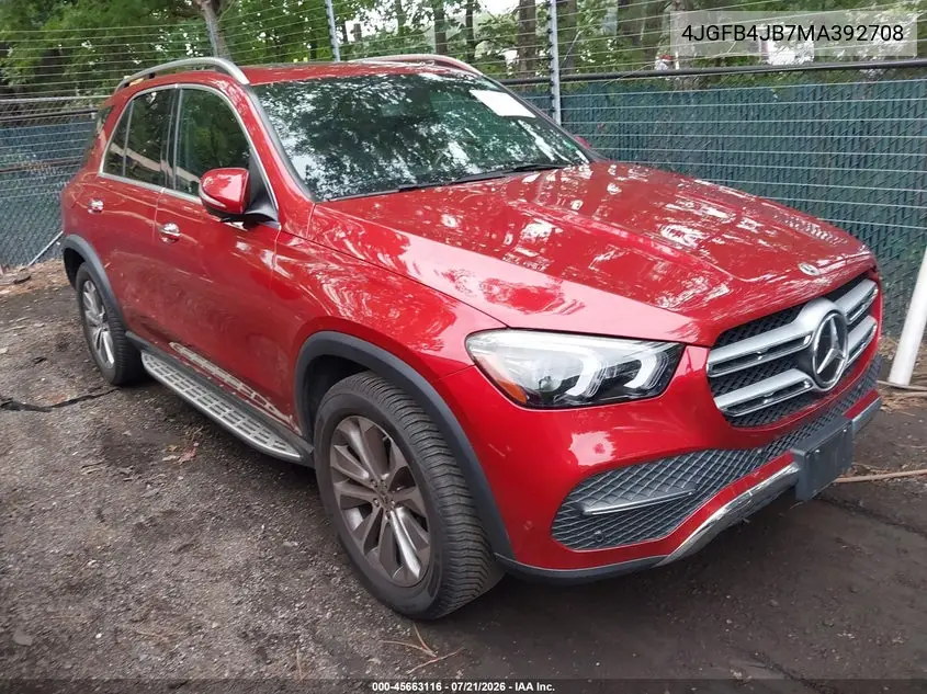 2021 Mercedes-Benz Gle 350 VIN: 4JGFB4JB7MA392708 Lot: 45663116