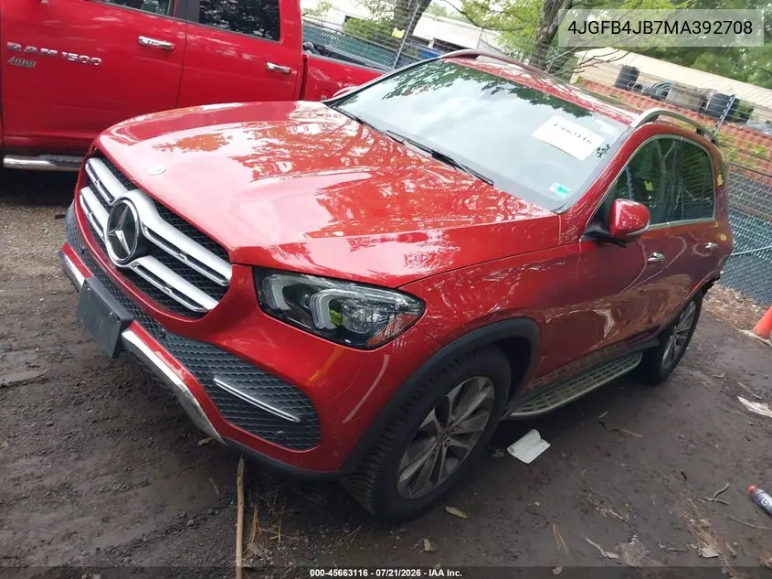 2021 Mercedes-Benz Gle 350 VIN: 4JGFB4JB7MA392708 Lot: 45663116
