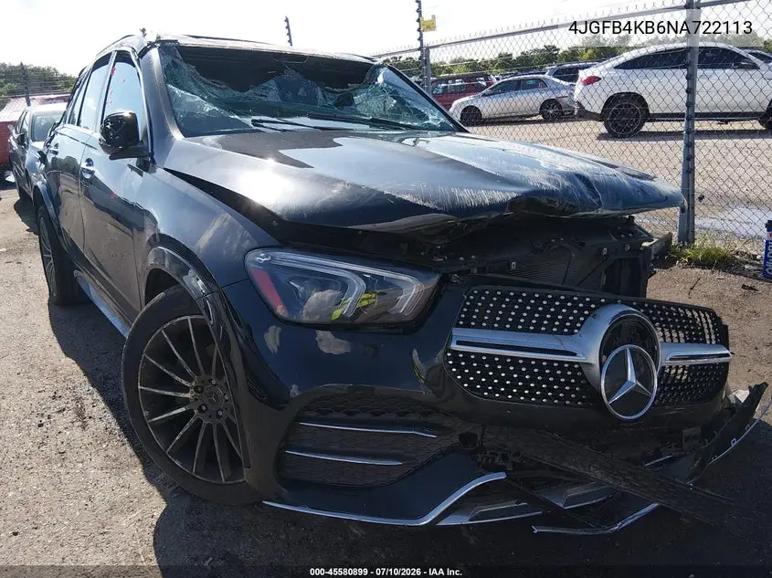 2022 Mercedes-Benz Gle 350 4Matic VIN: 4JGFB4KB6NA722113 Lot: 45580899