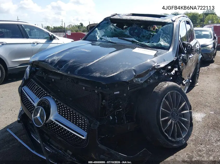 2022 Mercedes-Benz Gle 350 4Matic VIN: 4JGFB4KB6NA722113 Lot: 45580899