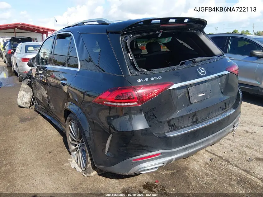 2022 Mercedes-Benz Gle 350 4Matic VIN: 4JGFB4KB6NA722113 Lot: 45580899