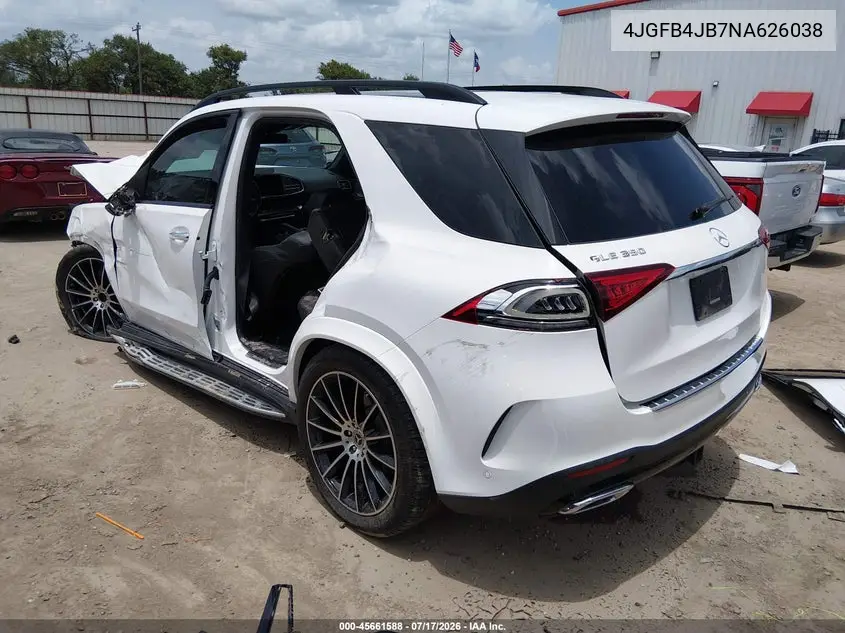 2022 Mercedes-Benz Gle 350 VIN: 4JGFB4JB7NA626038 Lot: 45661588