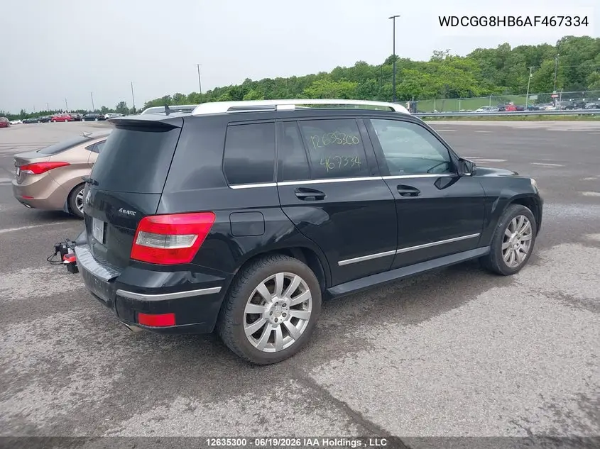 2010 Mercedes-Benz Glk 350 4Matic VIN: WDCGG8HB6AF467334 Lot: 12635300