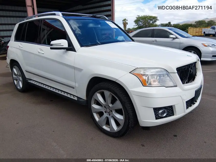2010 Mercedes-Benz Glk 350 4Matic VIN: WDCGG8HB0AF271194 Lot: 45545983