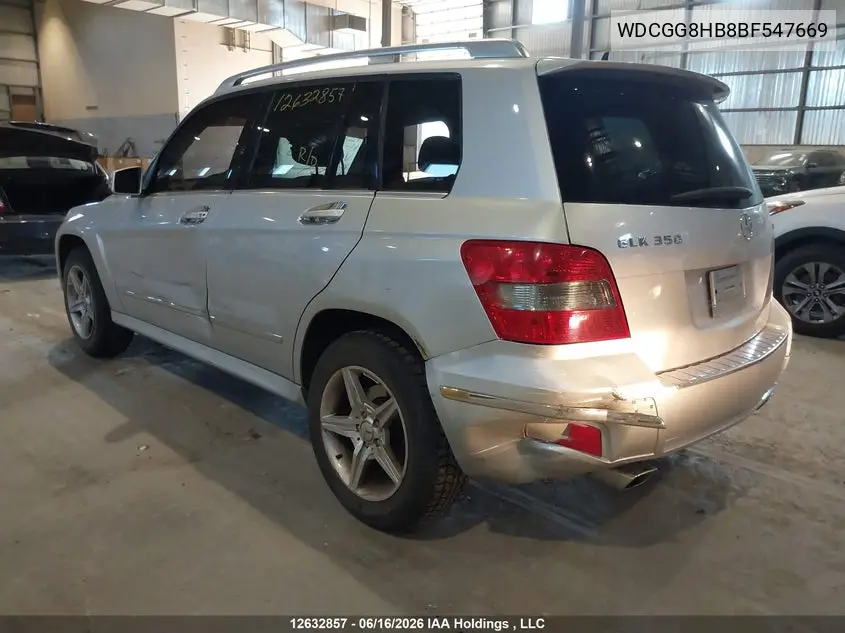 2011 Mercedes-Benz Glk 350 4Matic VIN: WDCGG8HB8BF547669 Lot: 12632857