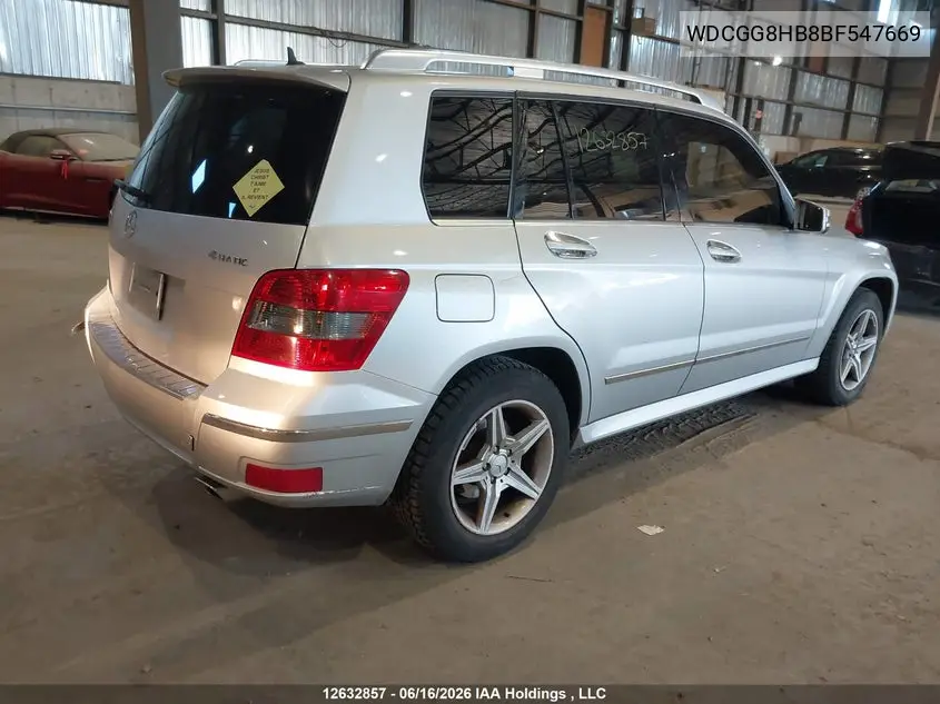 2011 Mercedes-Benz Glk 350 4Matic VIN: WDCGG8HB8BF547669 Lot: 12632857
