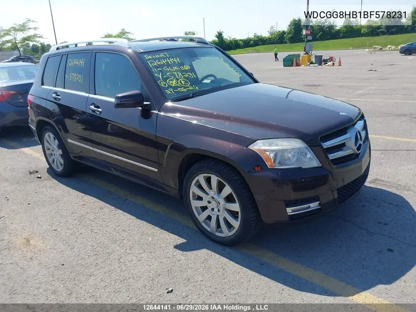 2011 Mercedes-Benz Glk 350 4Matic VIN: WDCGG8HB1BF578231 Lot: 12644141