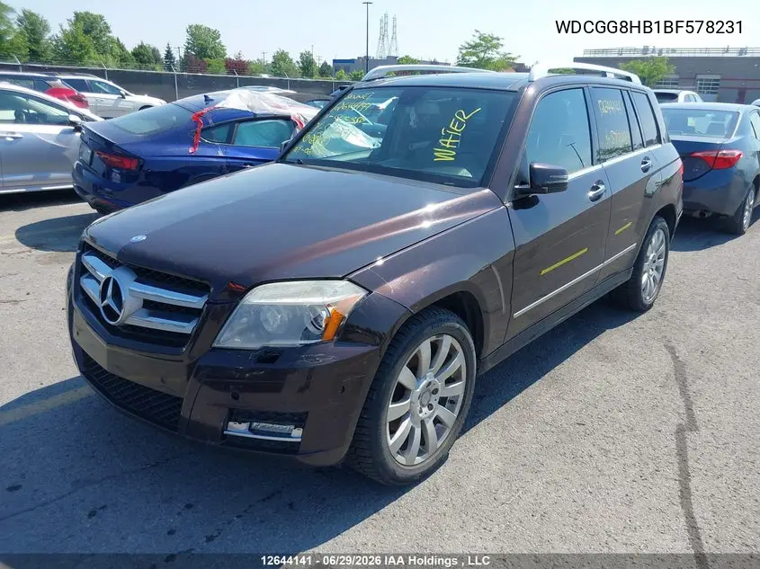 2011 Mercedes-Benz Glk 350 4Matic VIN: WDCGG8HB1BF578231 Lot: 12644141